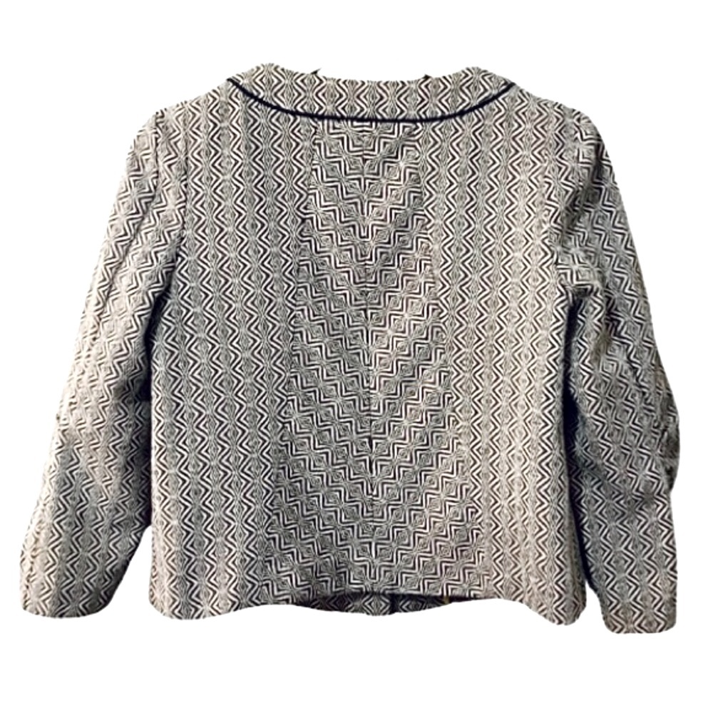 Posh Geometric Patterned Tweed Jacket - Picture 6 of 7